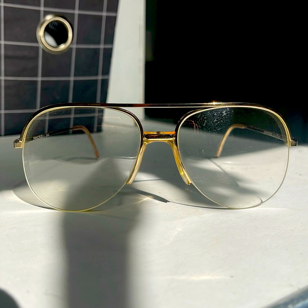 Vintage Men’s Gold Aviator Glasses Large. Principle Collection.